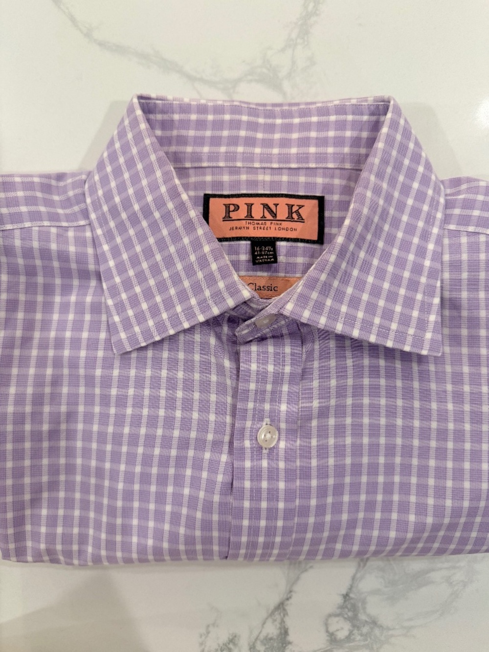 Thomas Pink Jermyn Street London Classic Fit Dress Shirt 16 x 34.5